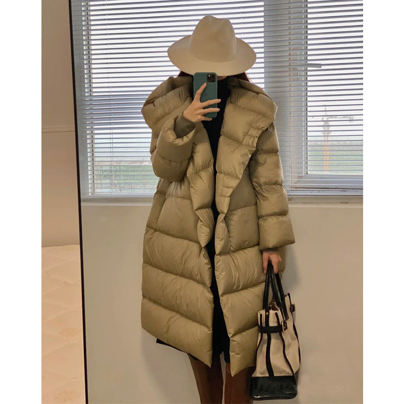Women's Korean Style Long Down Li Loose Jackets
