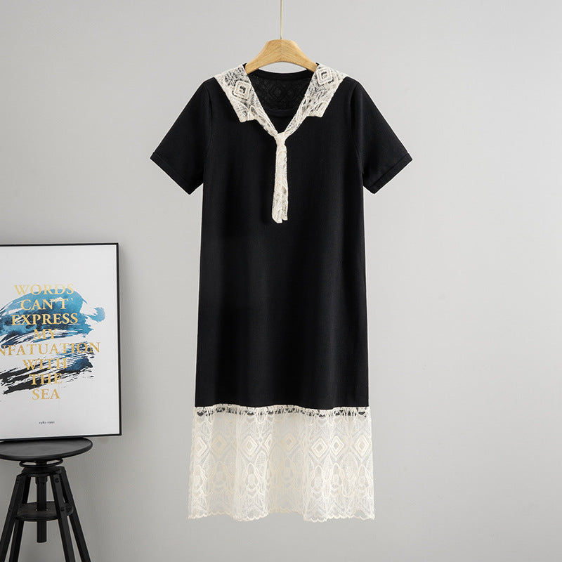 Women's Patchwork Knitting Midi Up Slimming Younger Dress