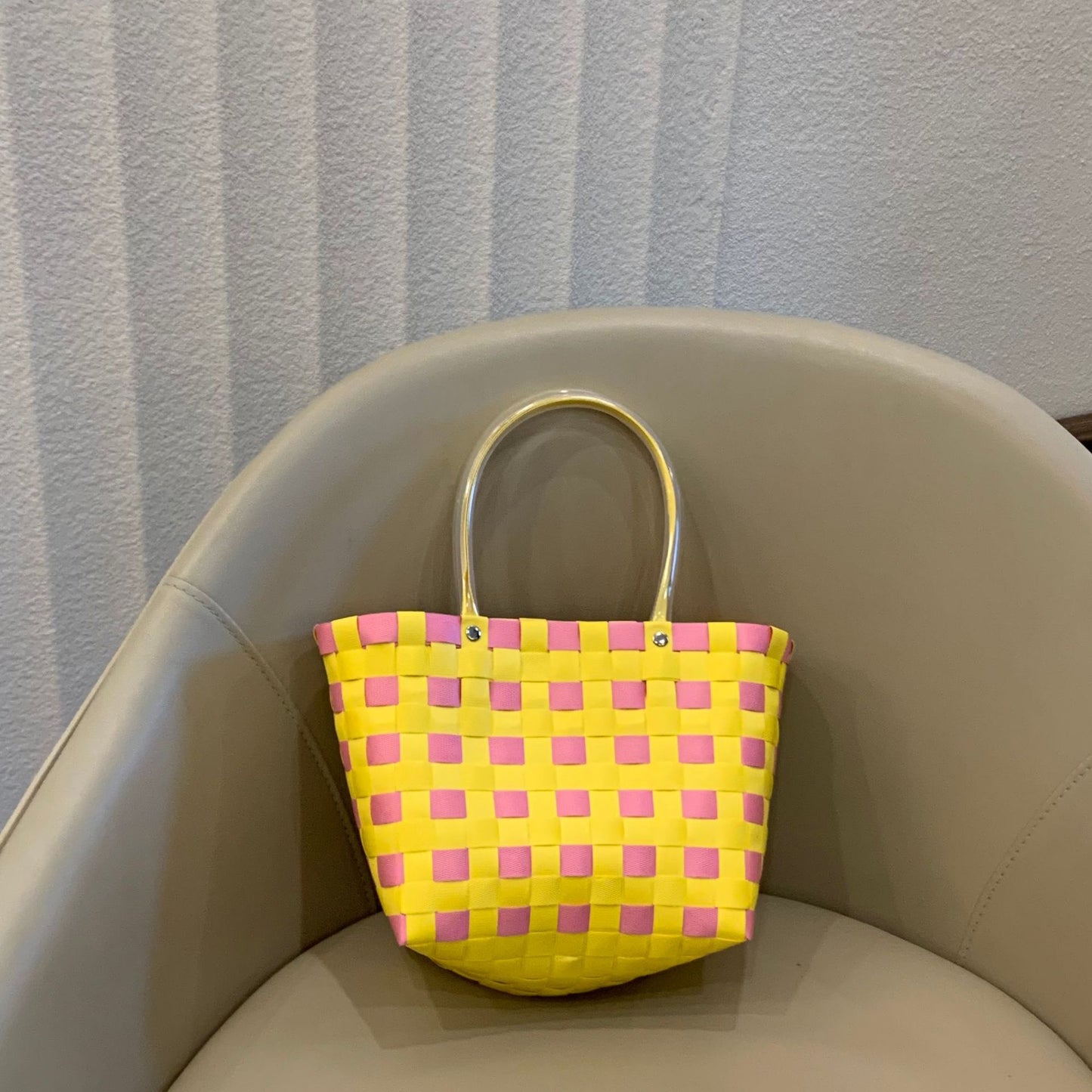 Women's Source Hand-woven Hand-held Vegetable Basket Beach Handbags