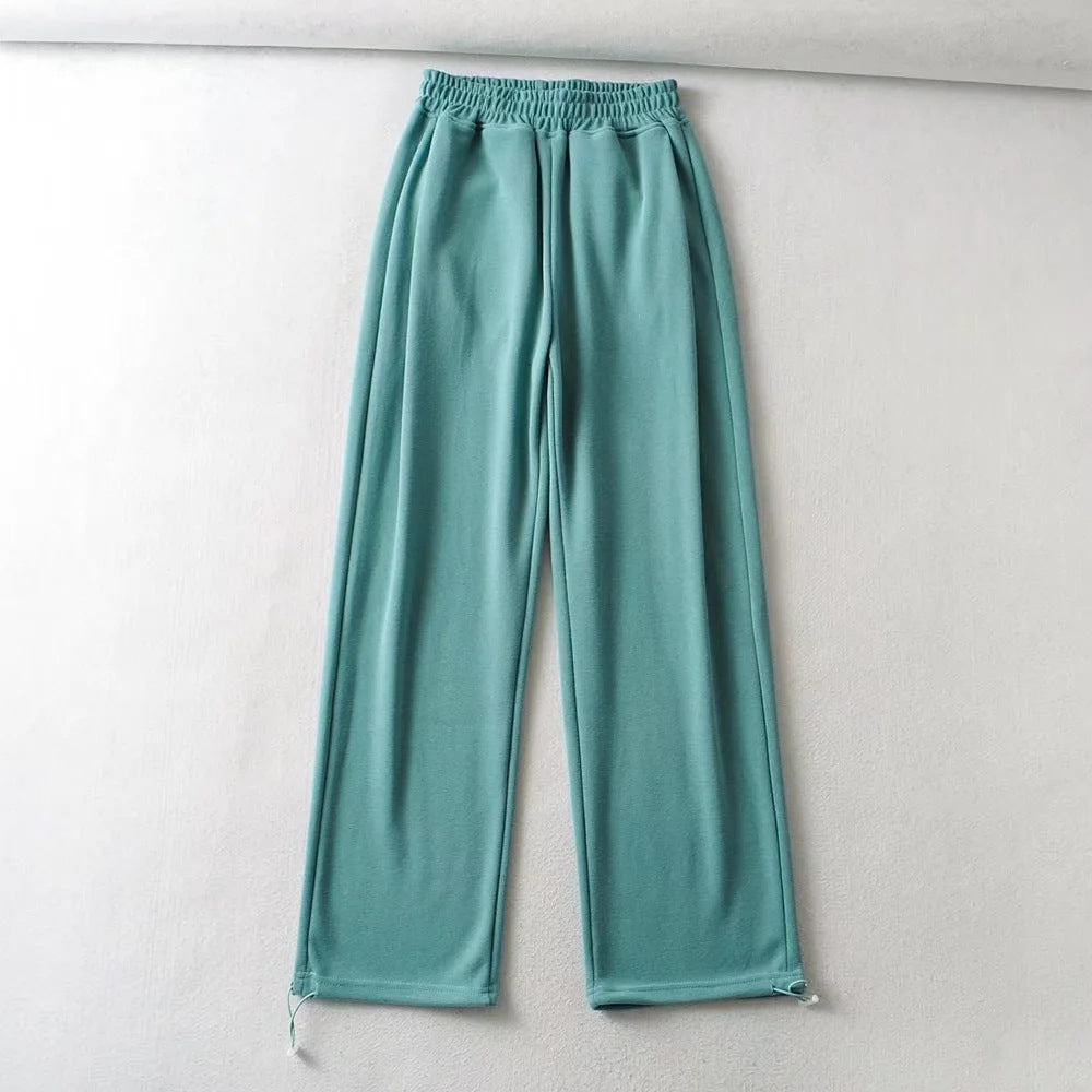 Women's Fashion Autumn Elastic High Waist Two-way Pants