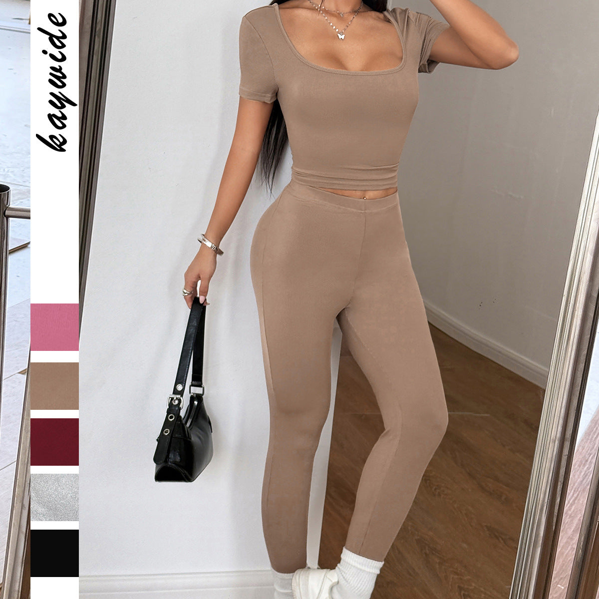 Women's Sports Yoga Solid Color Two-piece Women's Jumpsuit/clothing