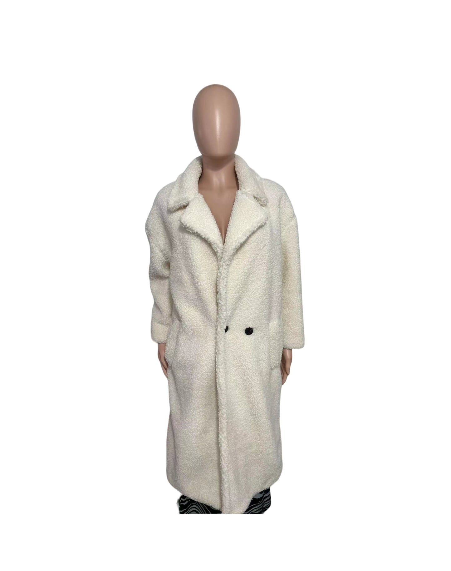 Women's Loose Fur Integrated Faux Mid-length Lamb Coats