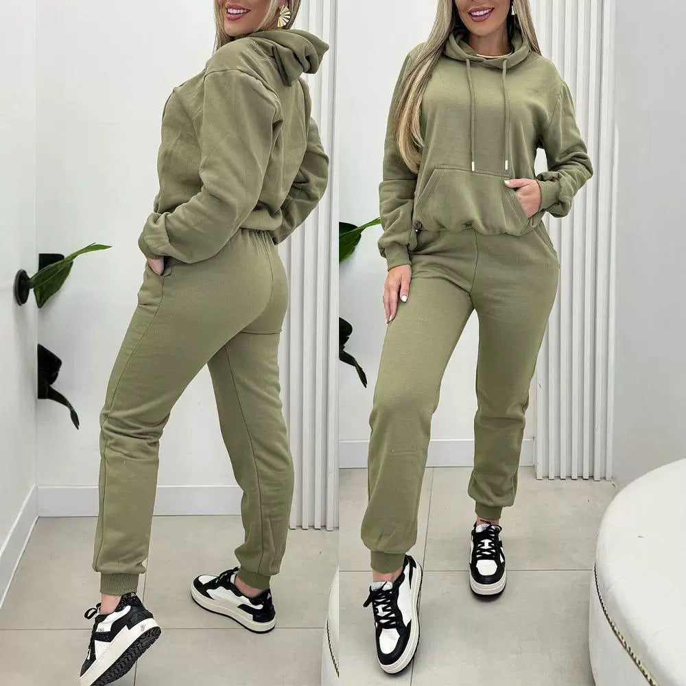 Full Solid Color Leisure Warm Sports Blouses
