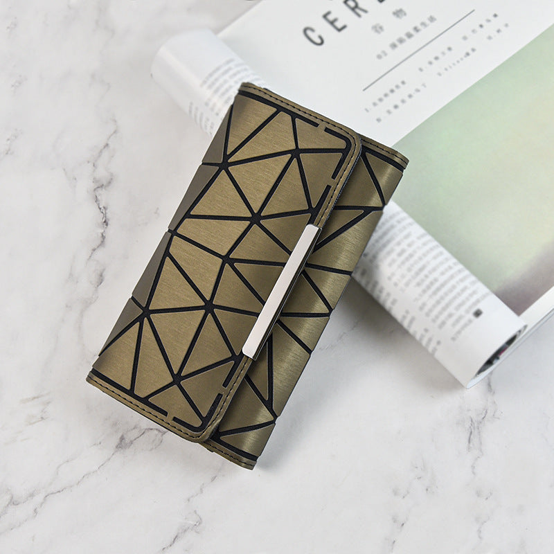 Women's Geometric Luminous Long Rhombus Large Colorful Ladies Wallets