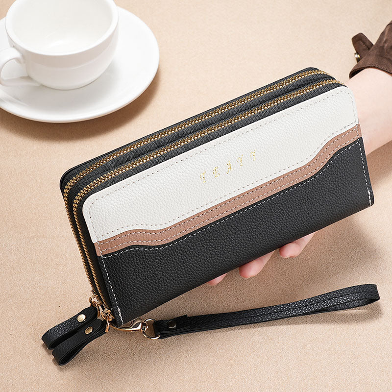 Women's Long Hand-held Korean Color Matching Large Ladies Wallets