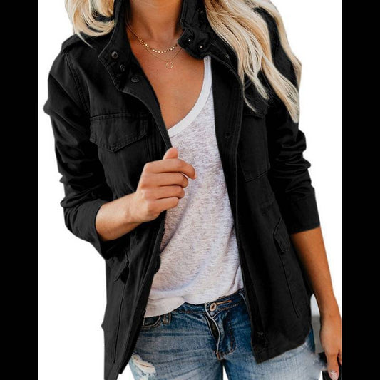 Women's Outer Slim Fit Fashion Fashionmonger Solid Color Jackets