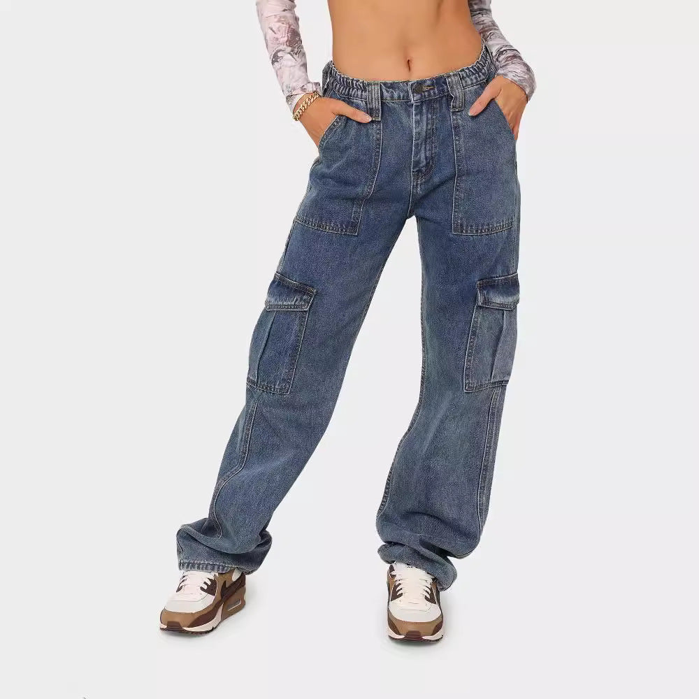 Women's Denim Design Personality Work Clothes Trousers Women's Jeans