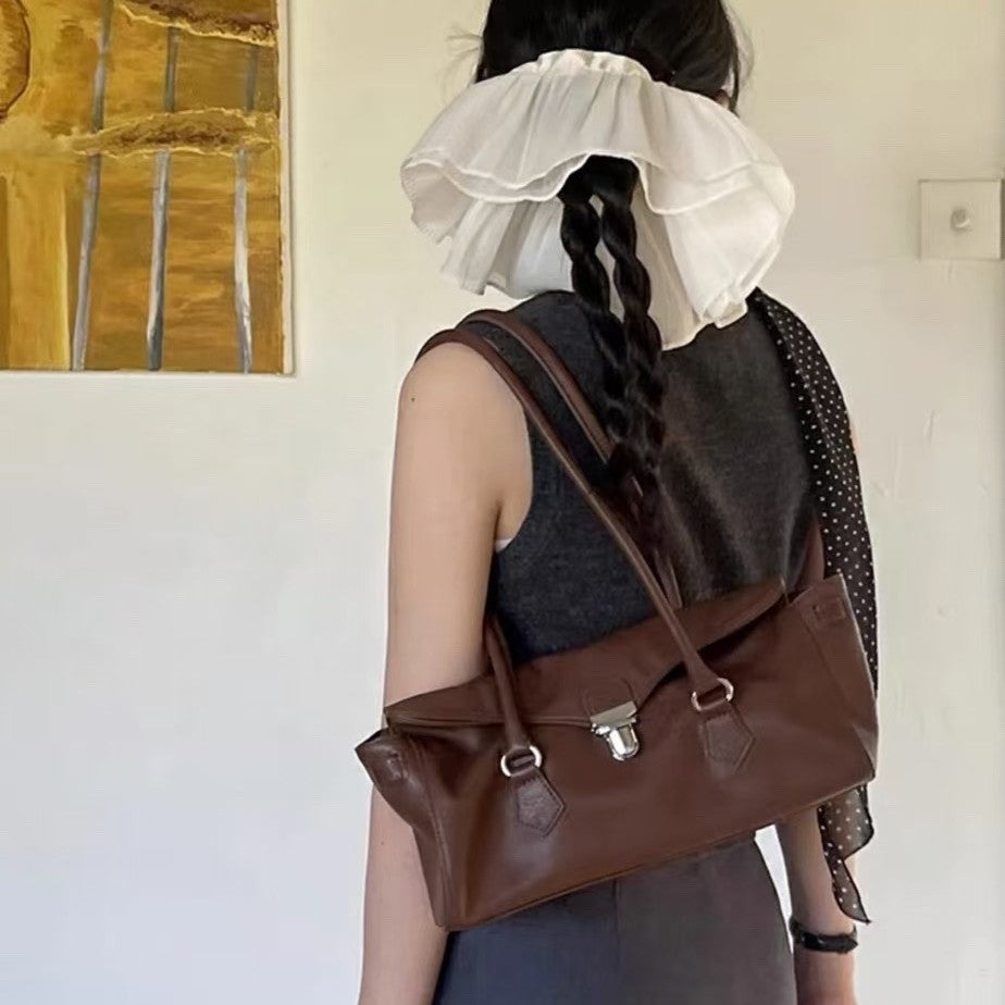 Women's Genuine Leather Niche Boston Bowling Armpit Bags