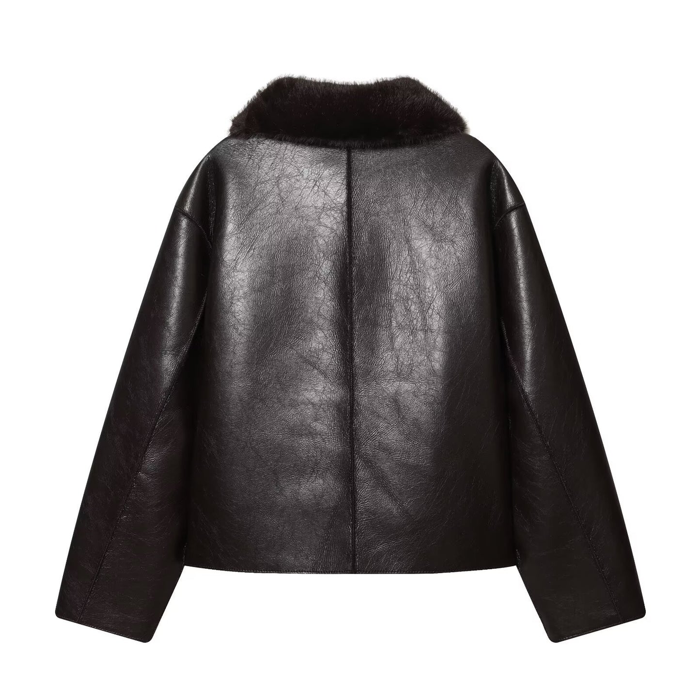 Women's Trendy Double-sided Imitation Leather Reversible Jackets