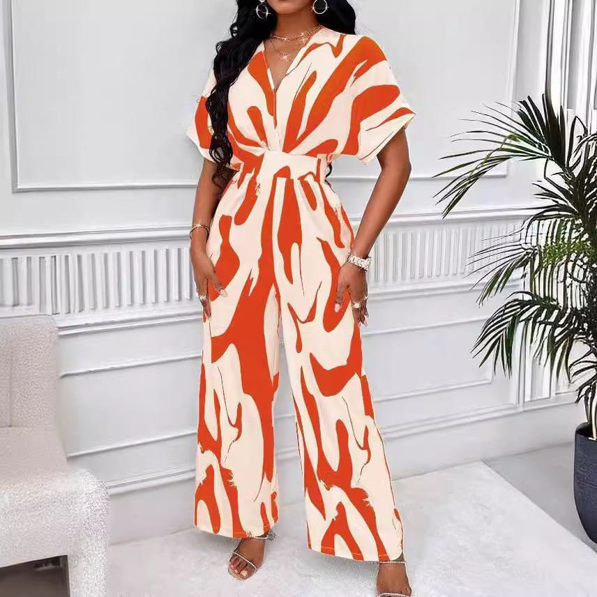 Durable Elegant Women's Sleeve Printed Fashion Women's Jumpsuit/clothing