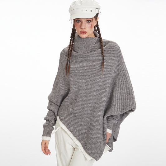 Women's Innovative Irregular Knitted Batwing Sleeve Sweaters