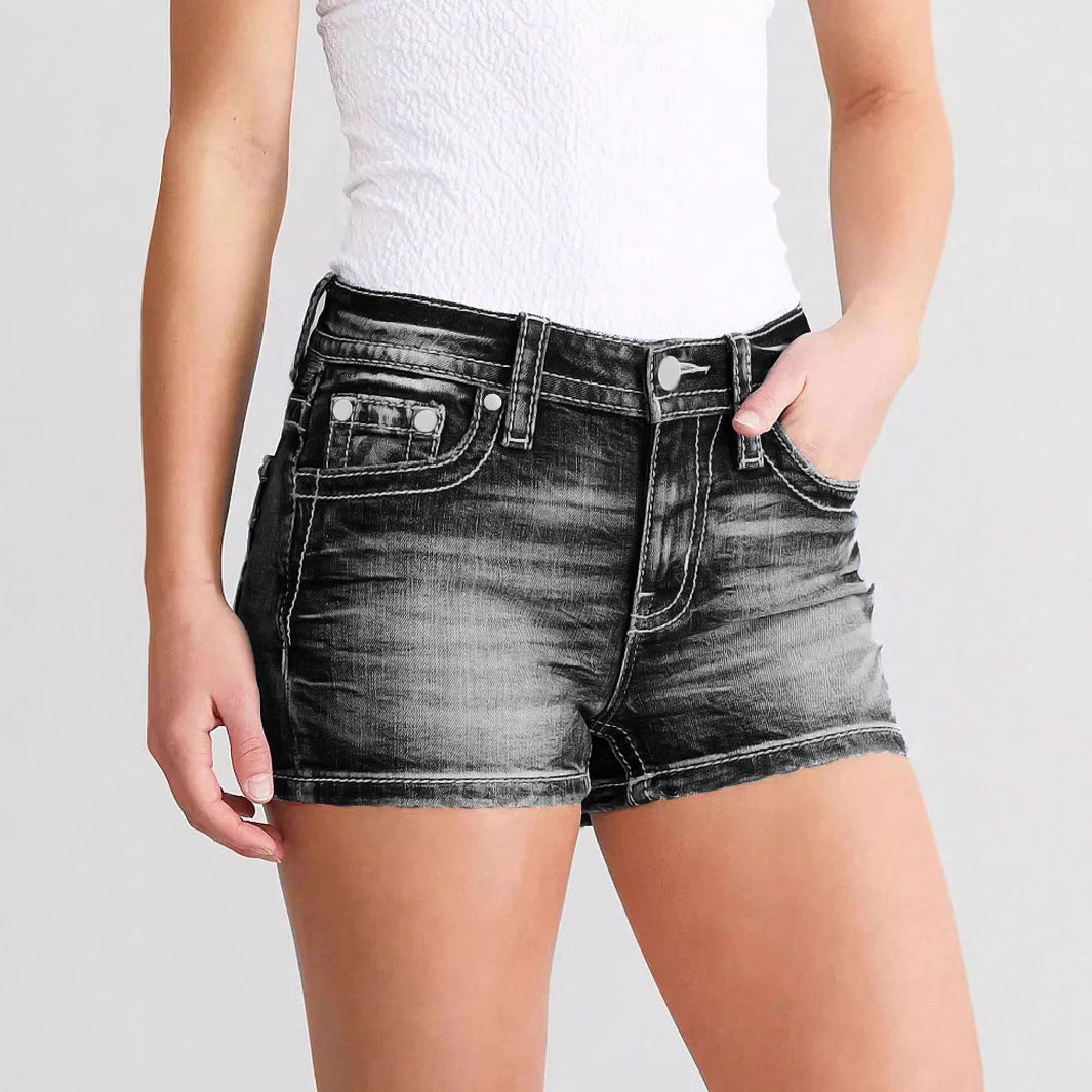 Women's Slim Embroidery Fashion Hot Versatile Street Pants