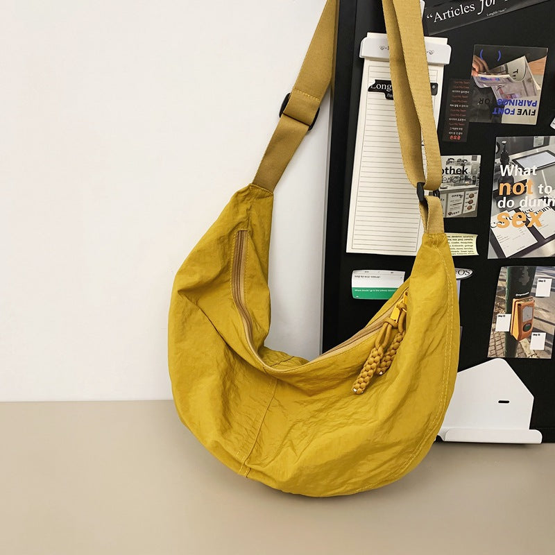 Men's Large Capacity Black Dumpling Fashion Cloth Men's Shoulder Bags