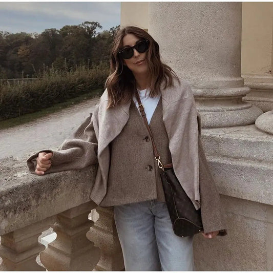Women's Trendy Loose Double-breasted Long-sleeved Pocket Jackets