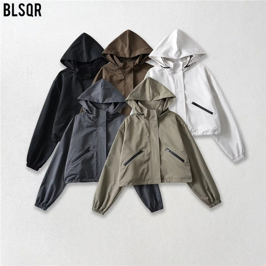 Women's Niche American Hooded Autumn Loose Casual Coats