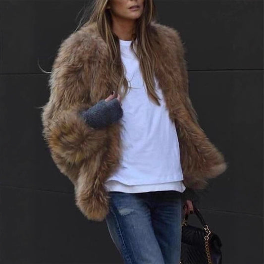 Women's Kai Kuo Elegant Graceful Plush Long-sleeved Coats