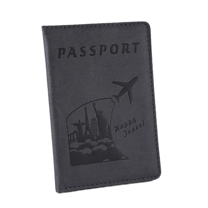 Creative Airplane Embossing Passport Cover Document Card Holder