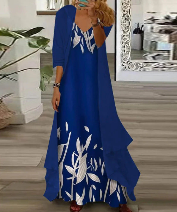 Women's Inner Dress Two-piece Floral Print Dresses