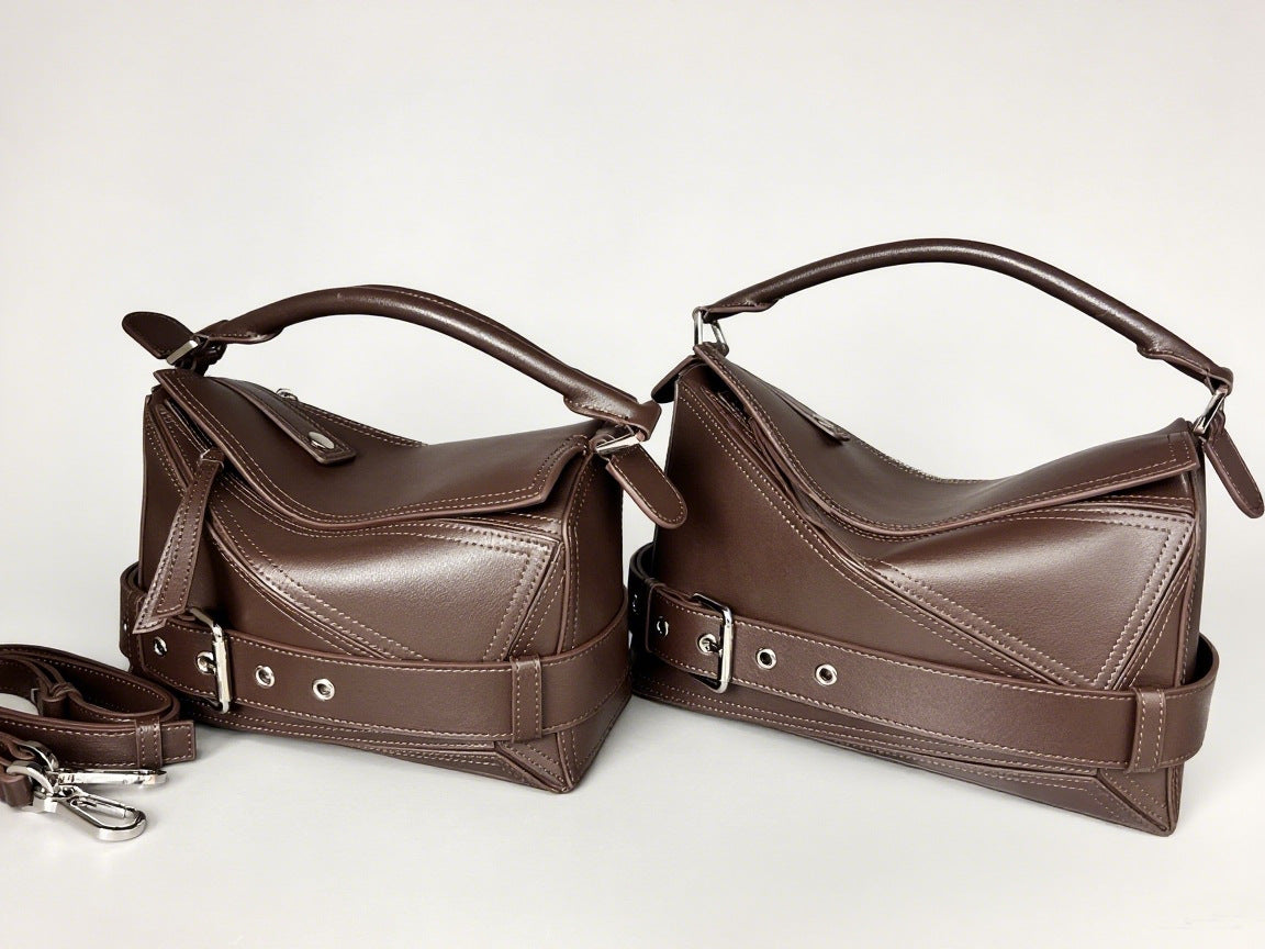 Unique Women's Genuine Leather Punk Locomotive Handbags