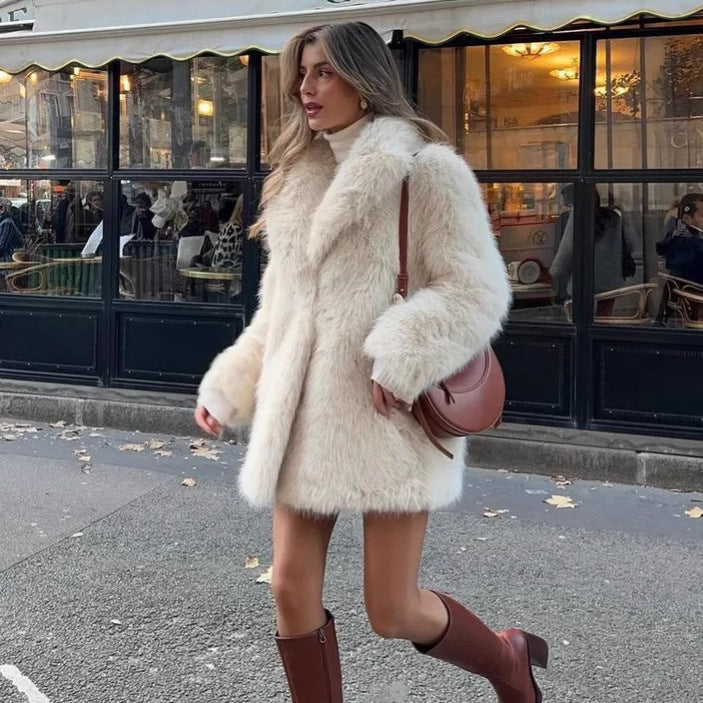 Women's Wind Fox Fur Thickened Imitation Fashion Coats