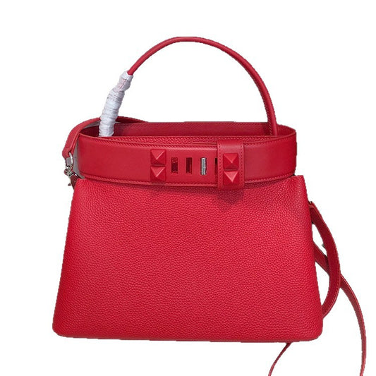 Women's Leather Patchwork Kelly Portable High-grade Bags