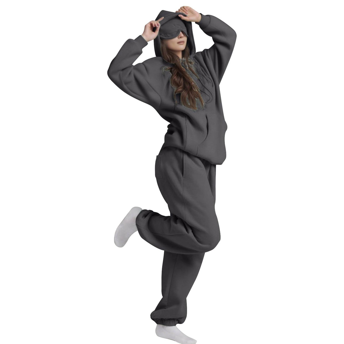 Women's Casual Solid Color Loose Fashion Simple Hooded Women's Sweater, Sweater