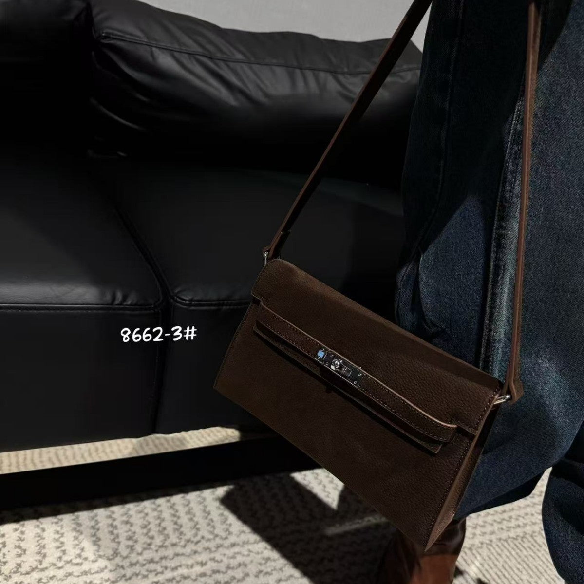 Women's Retro Frosted Leather Underarm Kelly Bags