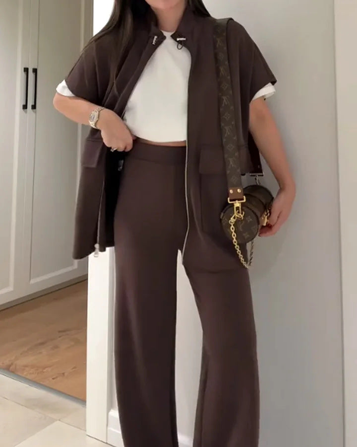 Women's Autumn Summer Solid Color Casual Loose Suits