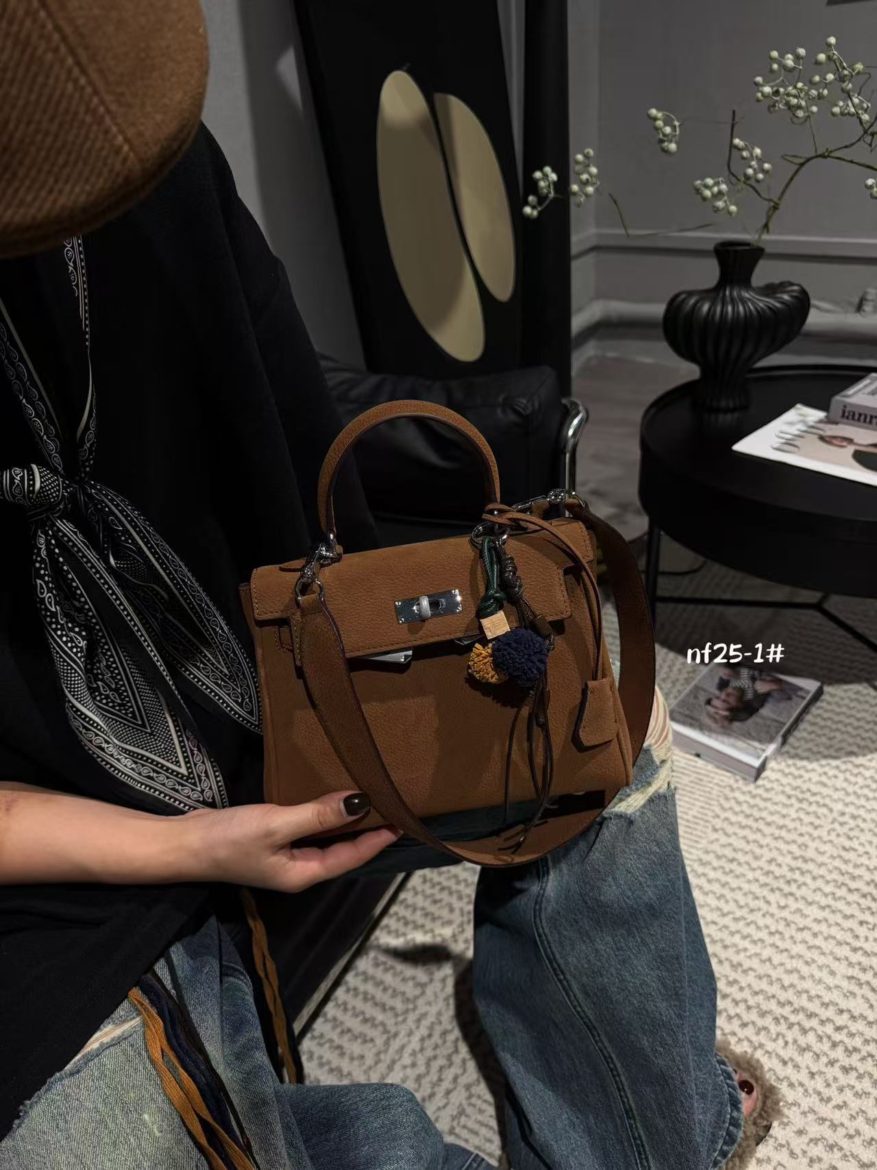 Women's High-grade Portable Kelly Matte Leather Fashion Crossbody Bags