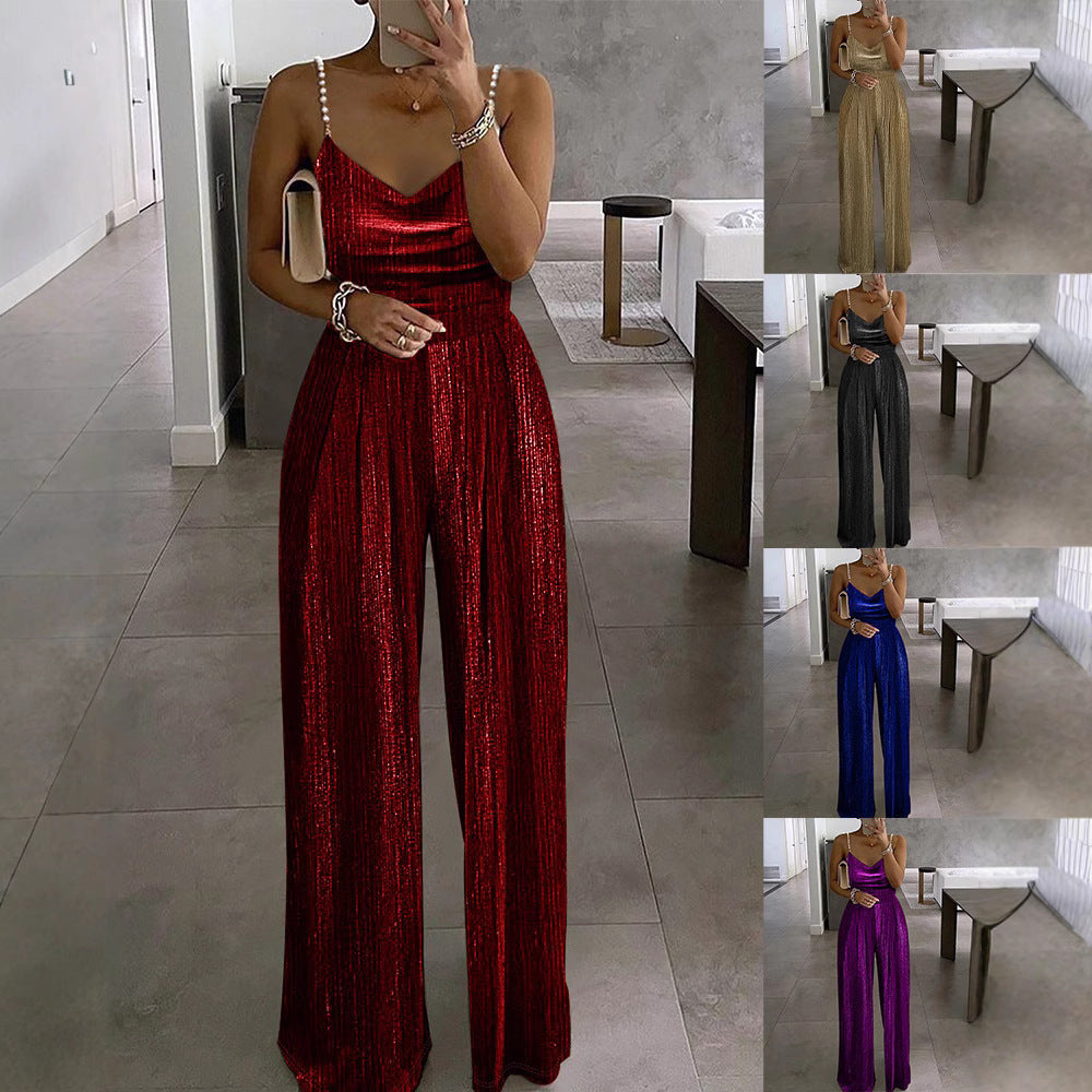 Pretty Women's Dress Elegant Suspender Beads Women's Jumpsuit/clothing