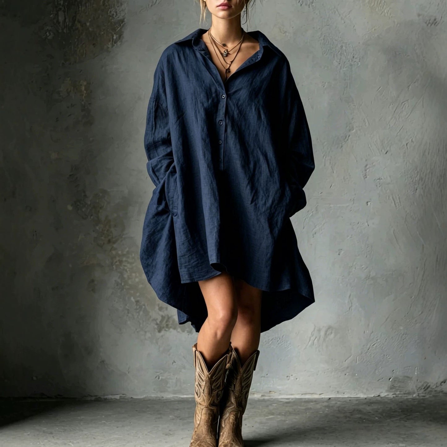 Women's Style Cotton Linen Shirt Summer Loose Casual Island Vacation Commuter Dress