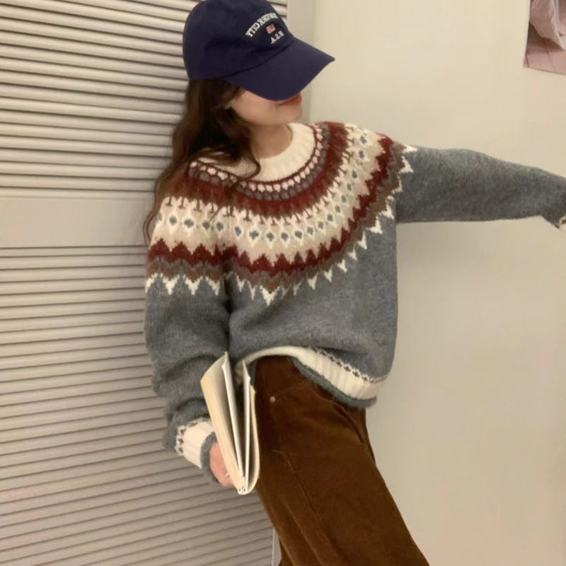 Women's Retro Loose Idle Soft Glutinous High-grade Round Sweaters