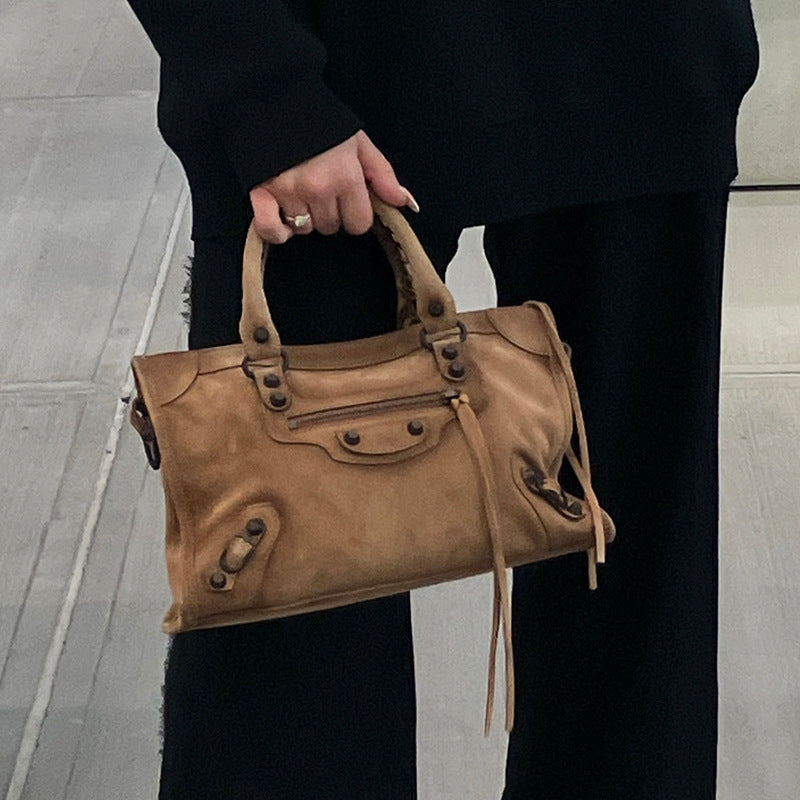 High-grade Rivet Motorcycle Large Capacity Hot Handbags