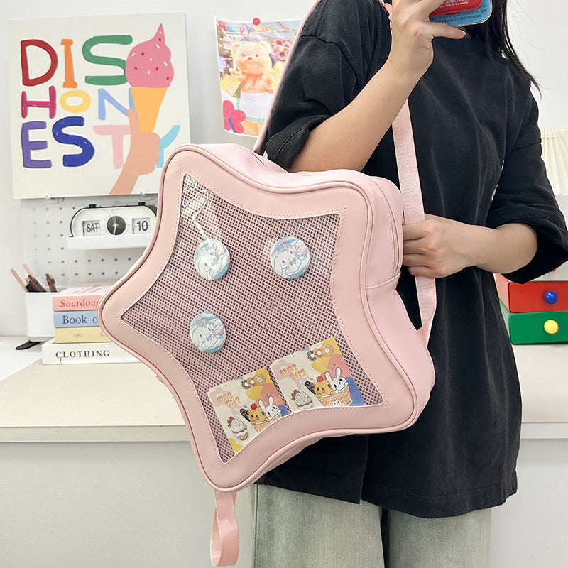 Women's Style Cartoon Trendy Design Five-pointed Star Middle School Students' Schoolbags