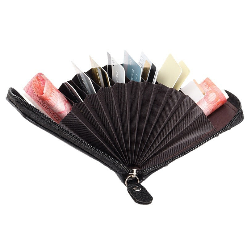 Creative Organ Multifunctional Zipper Vertical Short Card Holder