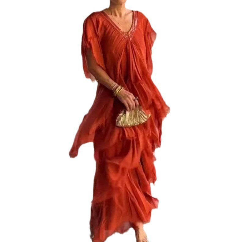 Women's Versatile Casual Solid Color Pullover Dress Dresses