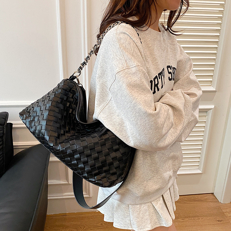 Women's Style High Sense Woven Texture Light Armpit Bags
