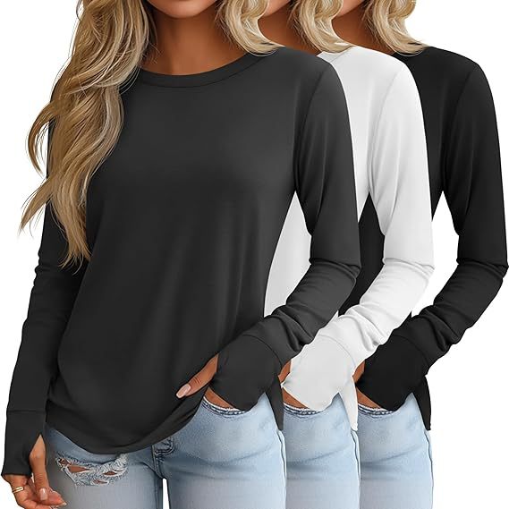 Women's Autumn Round Neck T-shirt Temperament Commute Blouses