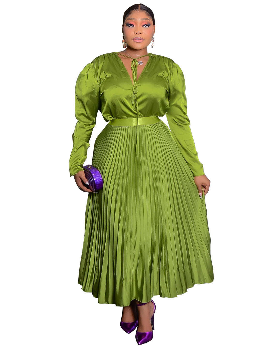 Women's Autumn Clothes Pure Color Tied Elegant Suits