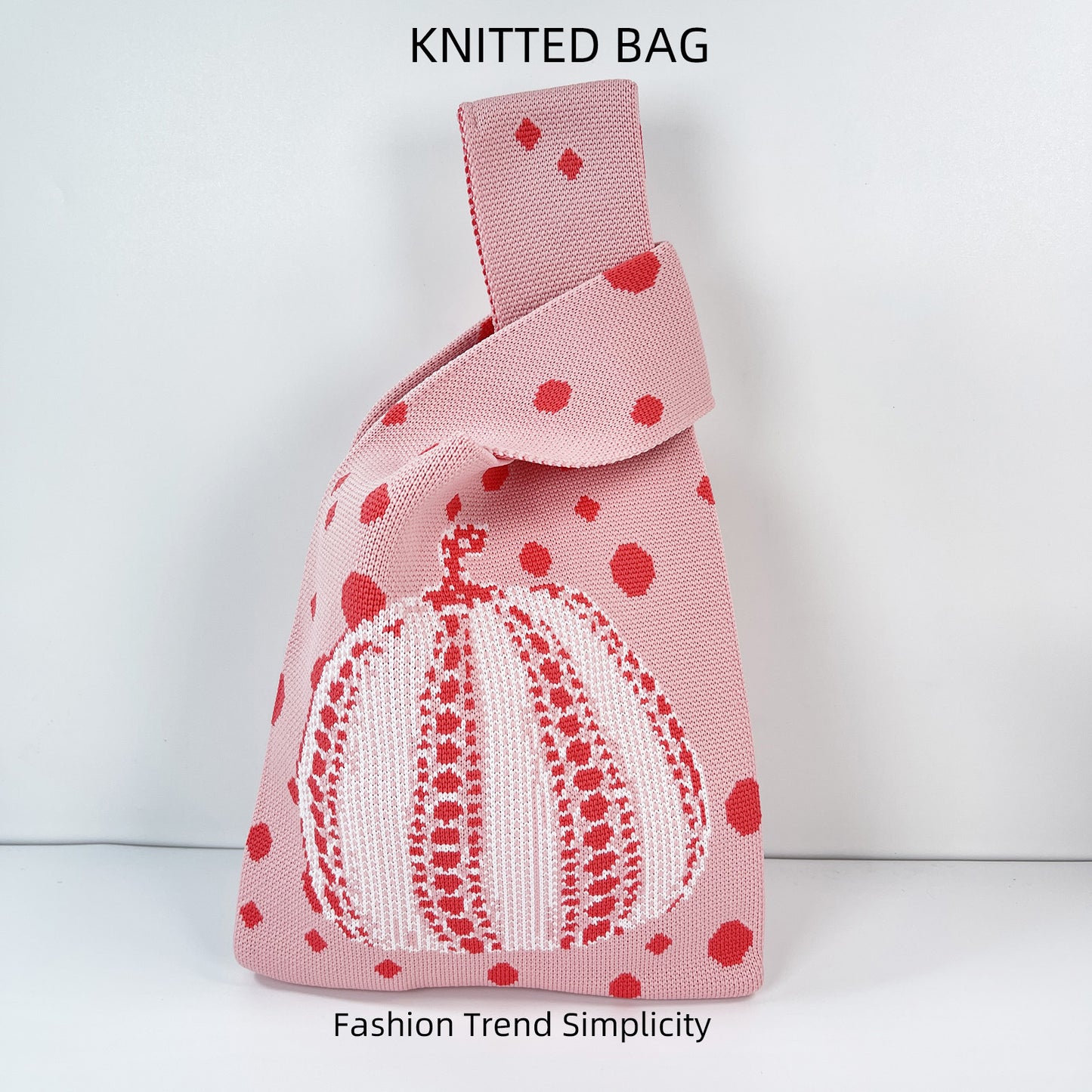 Soft Glutinous Pumpkin Knitted Fashionable Large Handbags