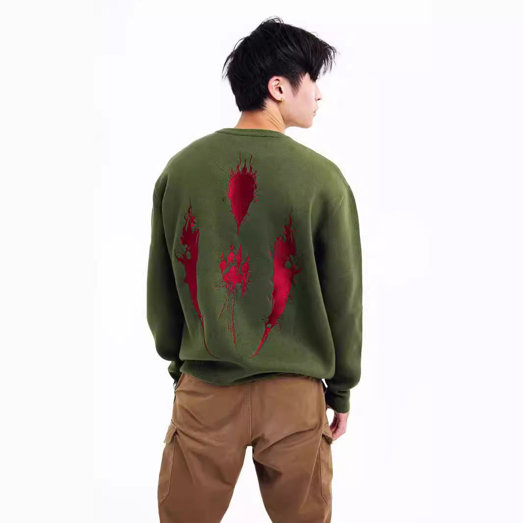 Women's & Men's & Retro Cartoon Jacquard Personal Leisure Sweaters