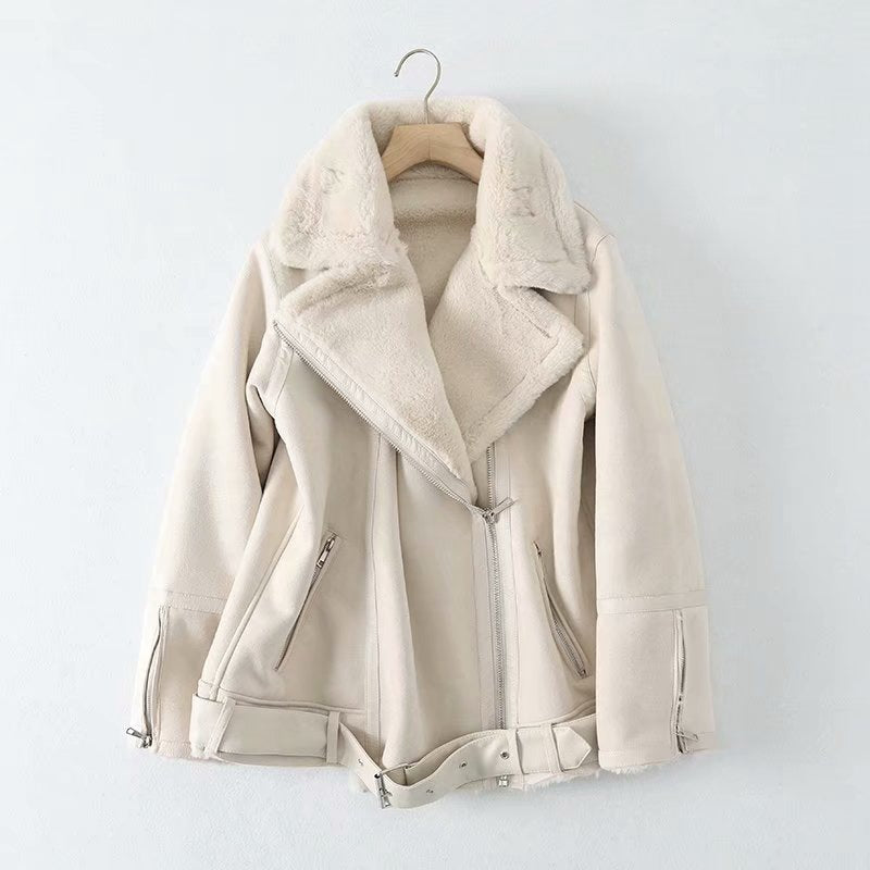 Women's Winter Double-sided Suede Motorcycle For Jackets