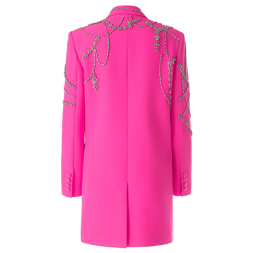 Style Super Beaded Business Dress Rose Dresses