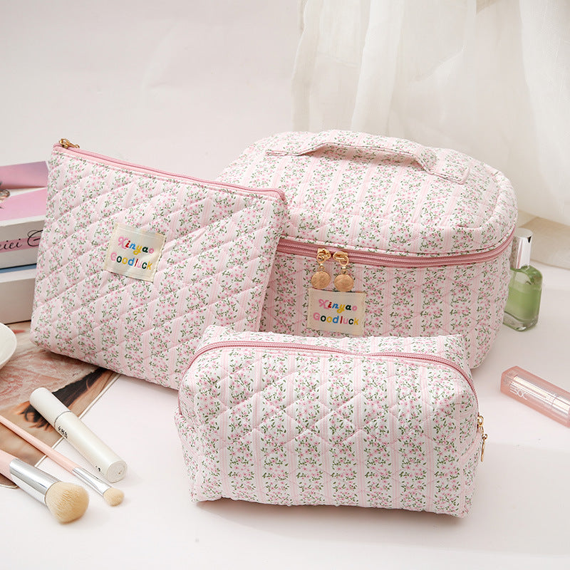 Floral Makeup Large Capacity Sense Convenient Cosmetic Bags