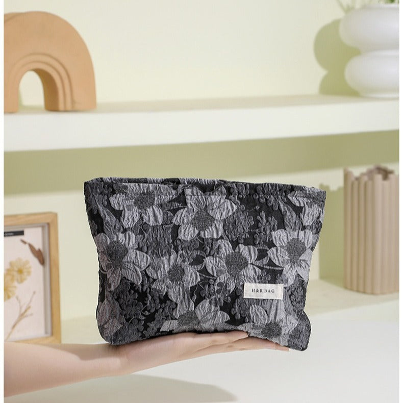 Jacquard Portable Good-looking Buggy Skin Care Cosmetic Bags