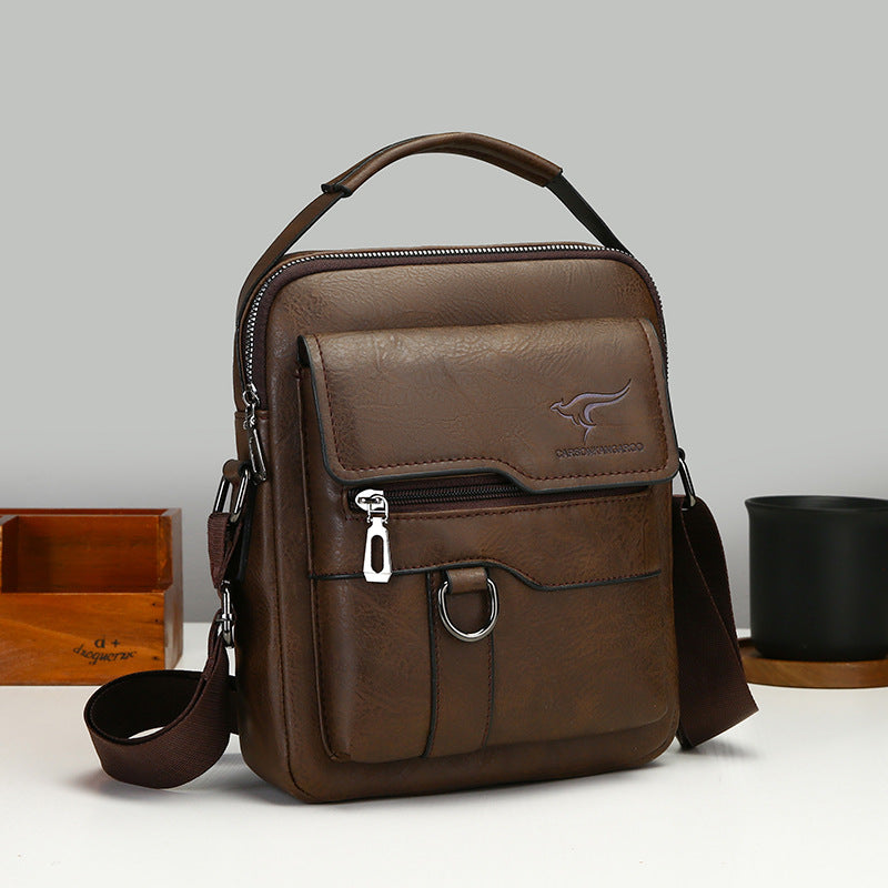 Men's Kangaroo Trip Simple Large Capacity Vertical Men's Messenger Bags