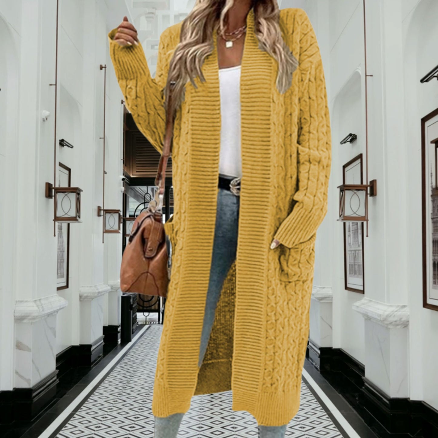 Women's Durable Fashion Loose Long Pocket Knitwear