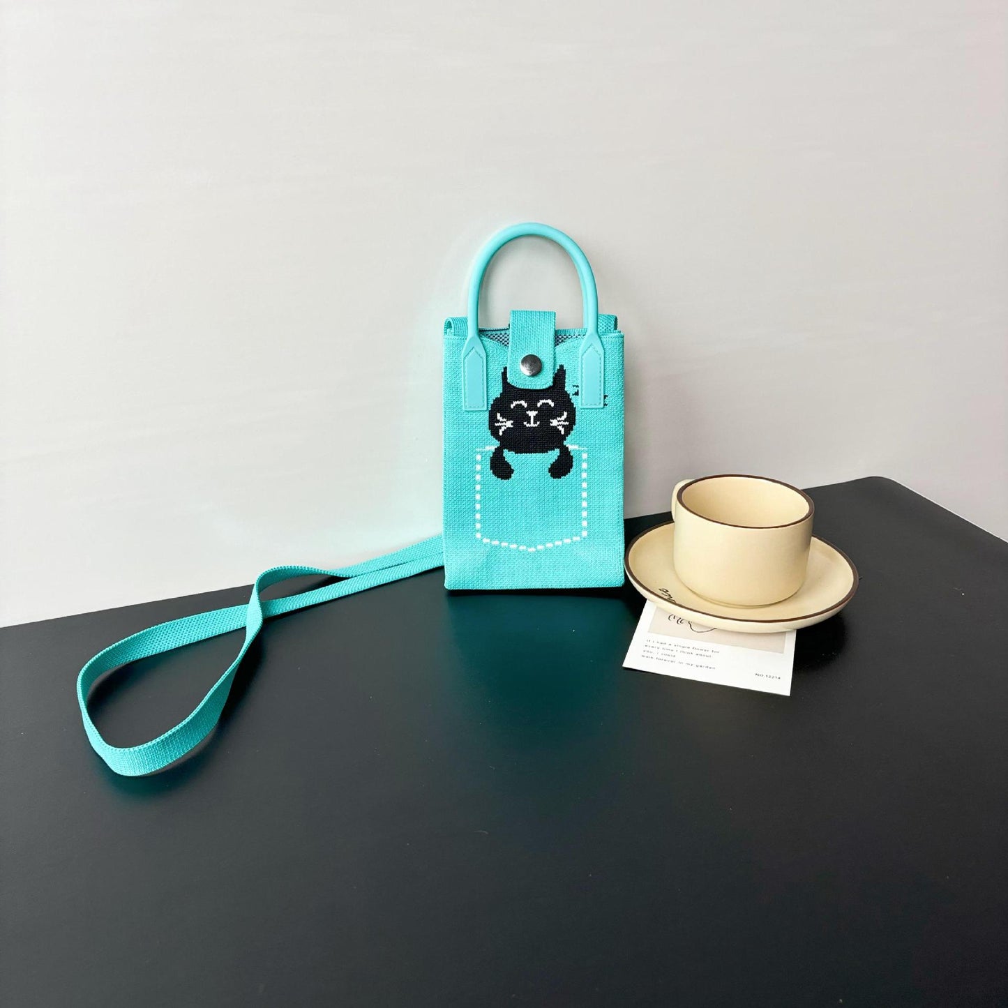 High Sense Mobile Cartoon Knitted Dopamine Bags