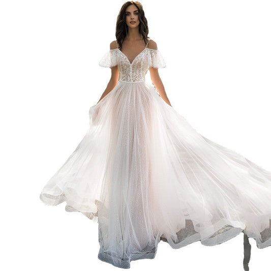 Women's Spring Dress Slim Fit Floor-length Fat Wedding Dresses