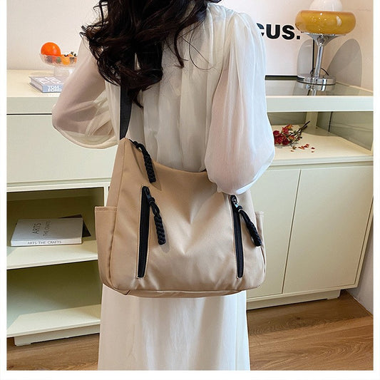 Large Capacity Simple Stitching Korean Style Shoulder Bags
